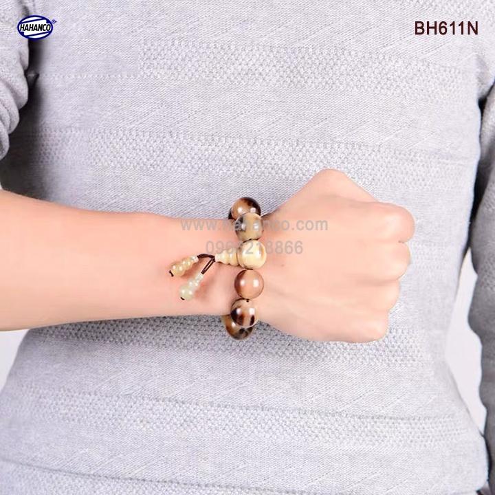 Vòng Sừng Bò Châu Phi vân nưa đuôi Hồ Lô (BH611N) Mang Đến May Mắn Cho Bạn và Gia Đình - Bracelet of HAHANCO