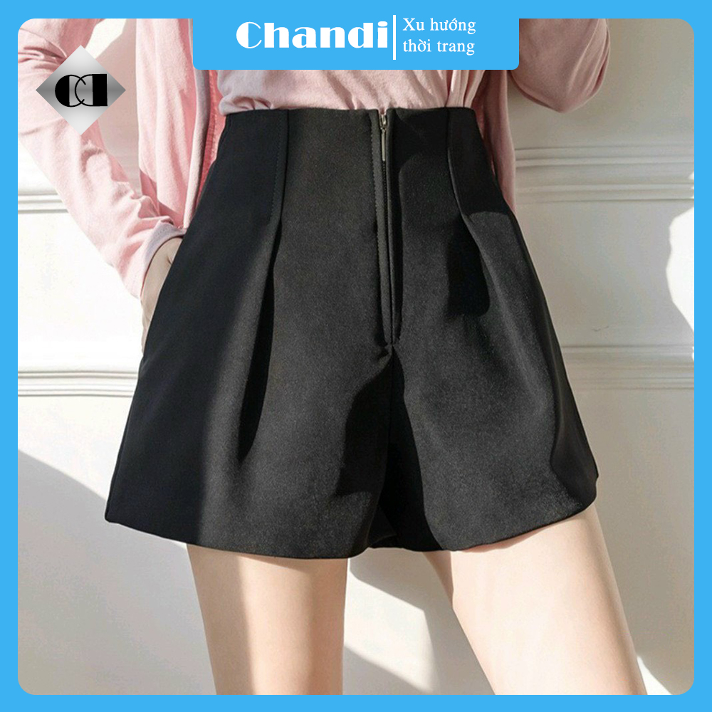 Chân Váy Short Nữ Dáng Chữ A Cạp Cao, Chất Liệu Vitex tuyết mưa Tôn Dáng Thương Hiệu Chandi CV11 - M