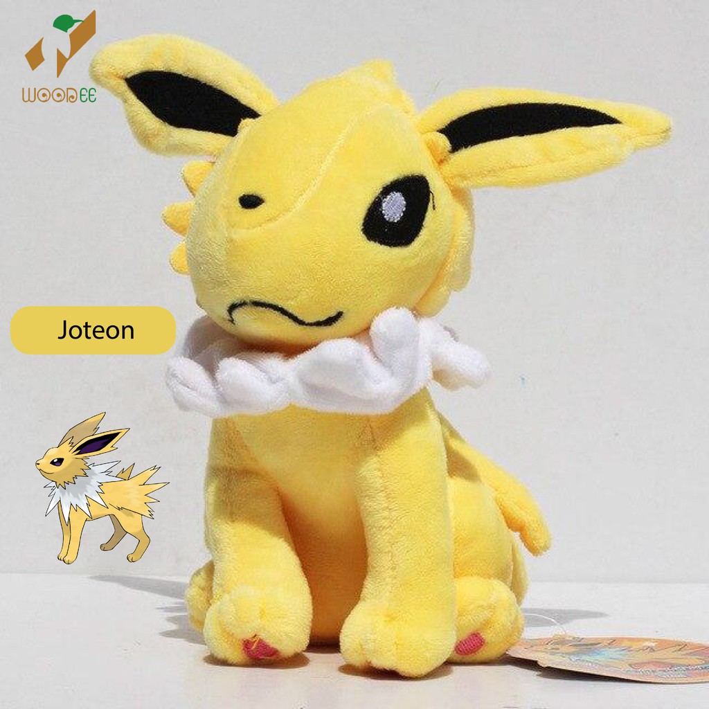 Gấu Bông Pokemon Eevee (Eevui) Jolteon Hệ Điện (20Cm---30Cm) Hàng Chính Hãng Pokemon Nguyên Tem Nguyên Tag (Tặng Kèm 1 Ví Da 12 Ngăn Đựng Thẻ ATM, CCCD)