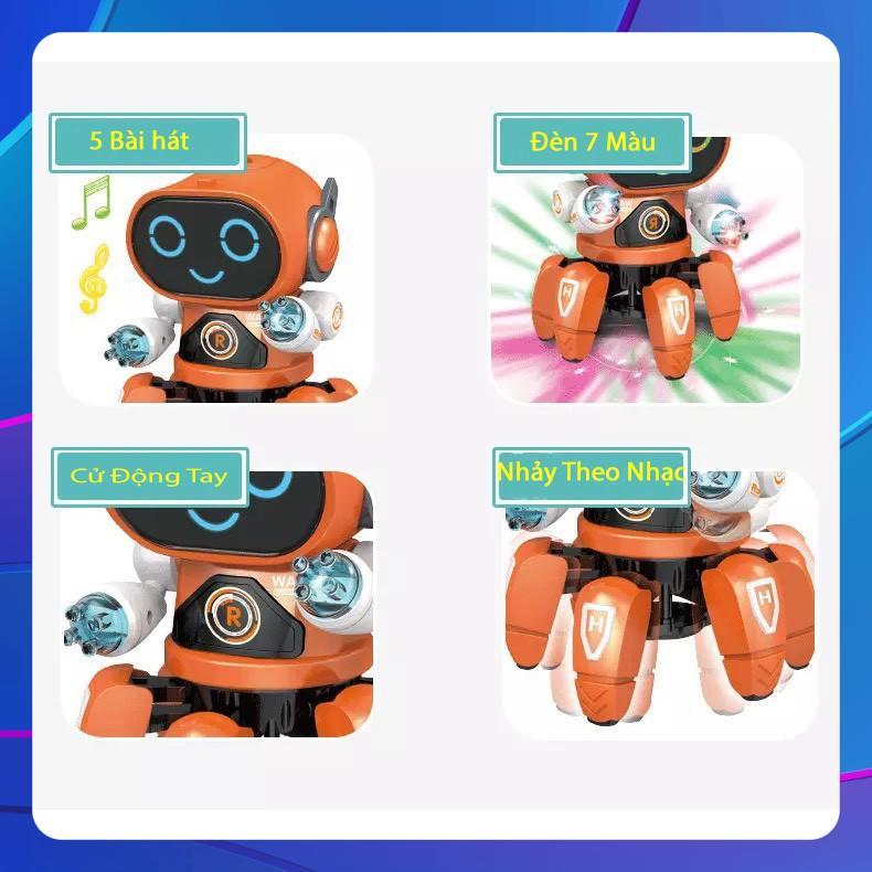 Robot 6 chân chạy pin có nhạc có đèn vui nhộn