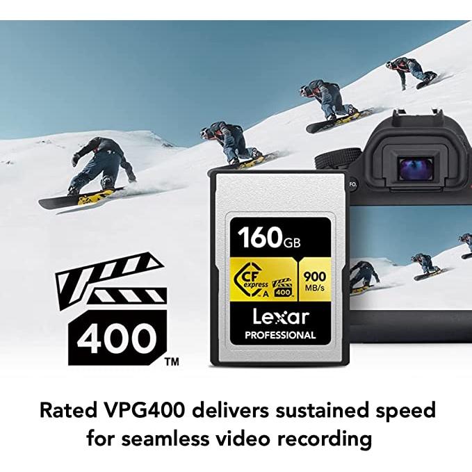 Thẻ nhớ máy ảnh/ máy quay phim Lexar 80GB/ 160GB CFexpress Type A, video chất lượng 8K, tốc độ đọc 900MB/s - Hàng chính hãng