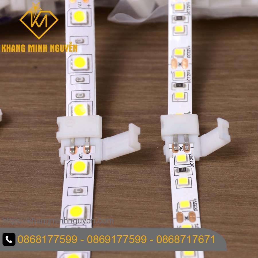 Đầu nối LED, kẹp nối LED dây 12v - nối thẳng, góc chữ L, ngã 3 chữ T, ngã 4 +, size 8mm (led 2835), size 10mm (led 5050)