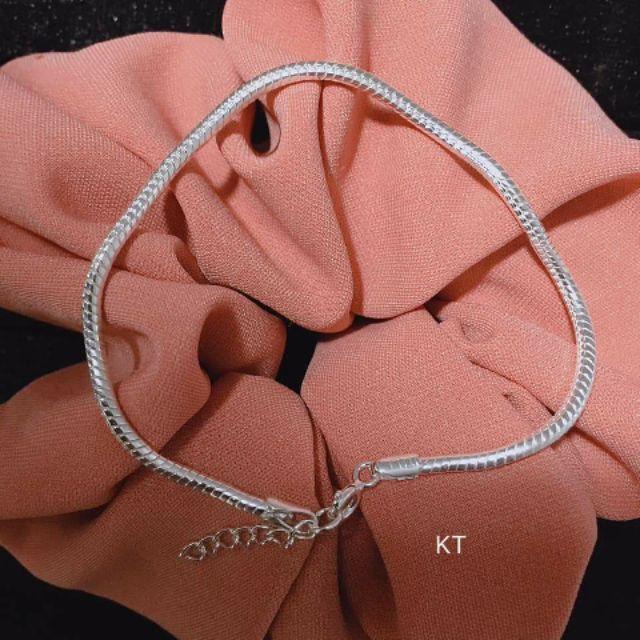 Vòng tay bạc xỏ charm/xỏ lu thống