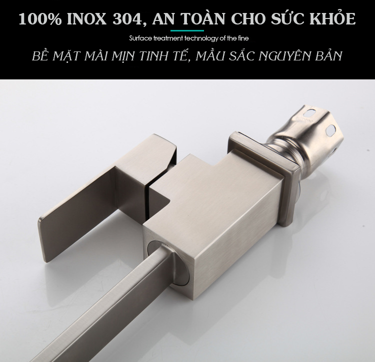 Vòi Rửa Chén Nóng Lạnh Gắn Chậu Thân Vuông Inox Sus 304