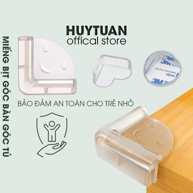 Bộ 4 miếng bịt góc bàn vuông, bọc cạnh bàn, góc nhọn hình mặt cười bằng silicon