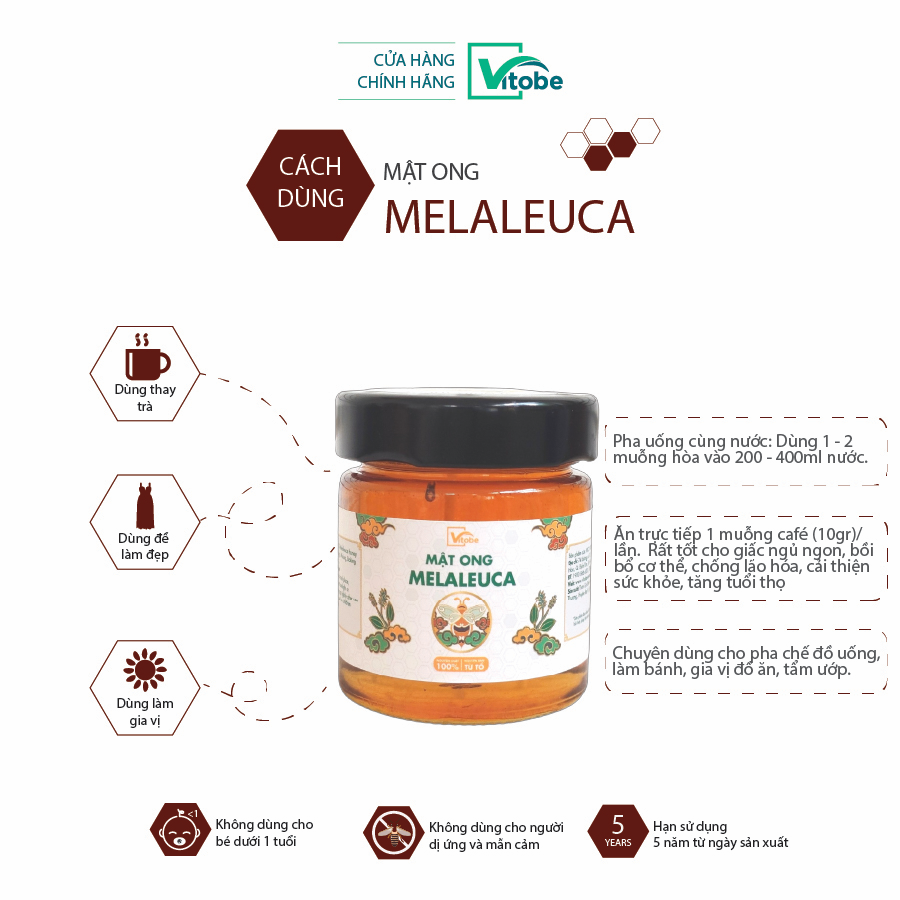 Mật Ong Melaleuca Vitobe - Hữu cơ 100%