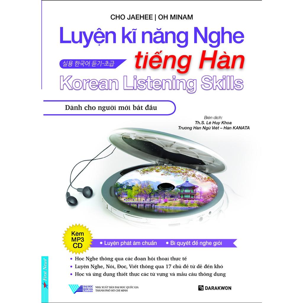 Combo Luyện Kĩ Năng Nghe Tiếng Hàn Dành Cho Người Mới Bắt Đầu + Dành Cho Trình Độ Trung Cấp (Kèm CD) - Bản Quyền