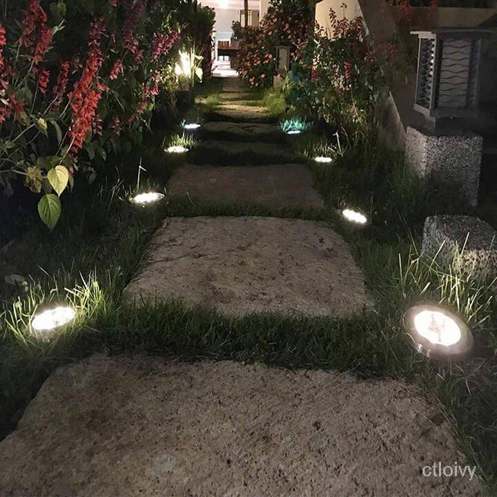 Đèn Led Cắm Cỏ Sân Vườn Năng Lượng Mặt Trời Tròn 8 Bóng Led Tg Trí Sân Vườn, Lối Đi, Quán Cà Phê, Đèn Rọi