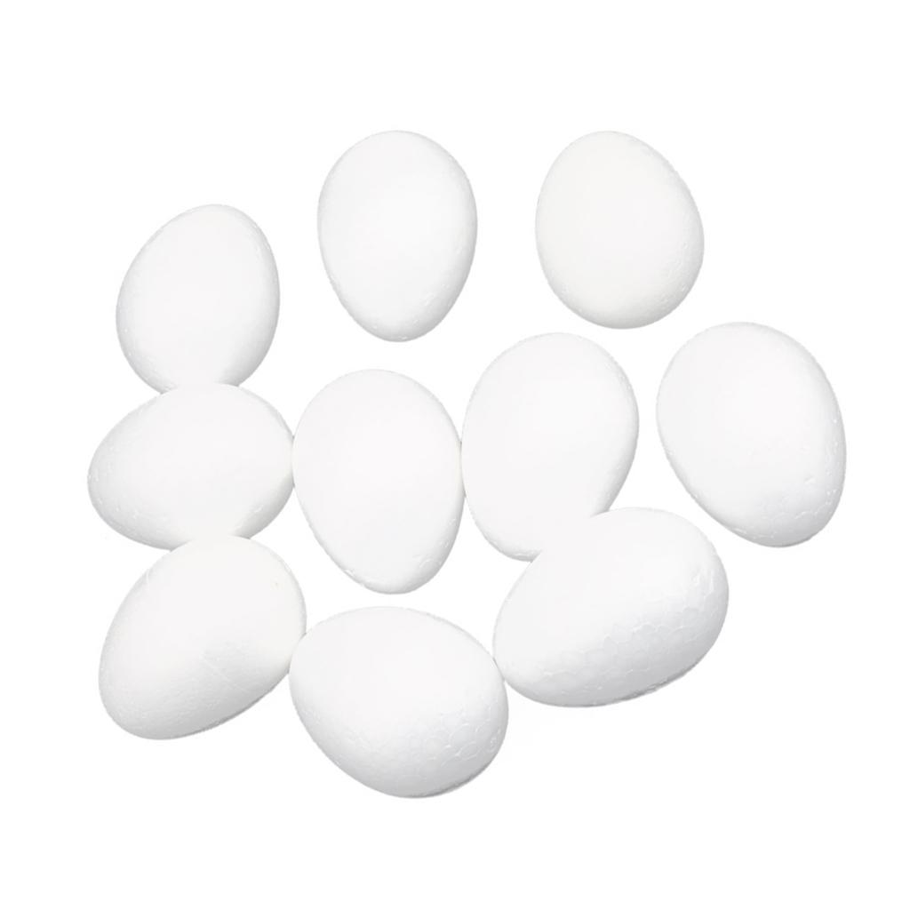 10Pcs White Modelling Craft Polystyrene Foam Eggs 8cm