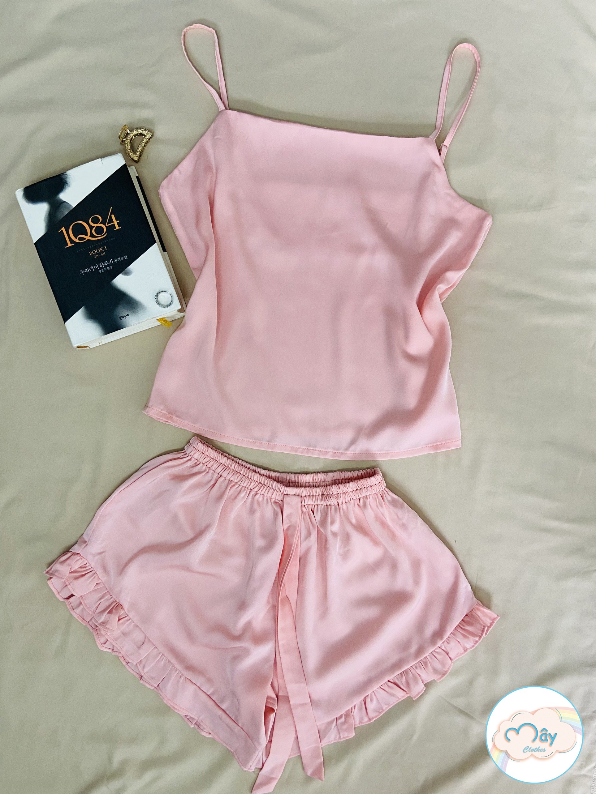 ĐỒ NGỦ LỤA NGỌC TRAI 2 DÂY TRƠN CÓ THỂ ĐIỀU CHỈNH