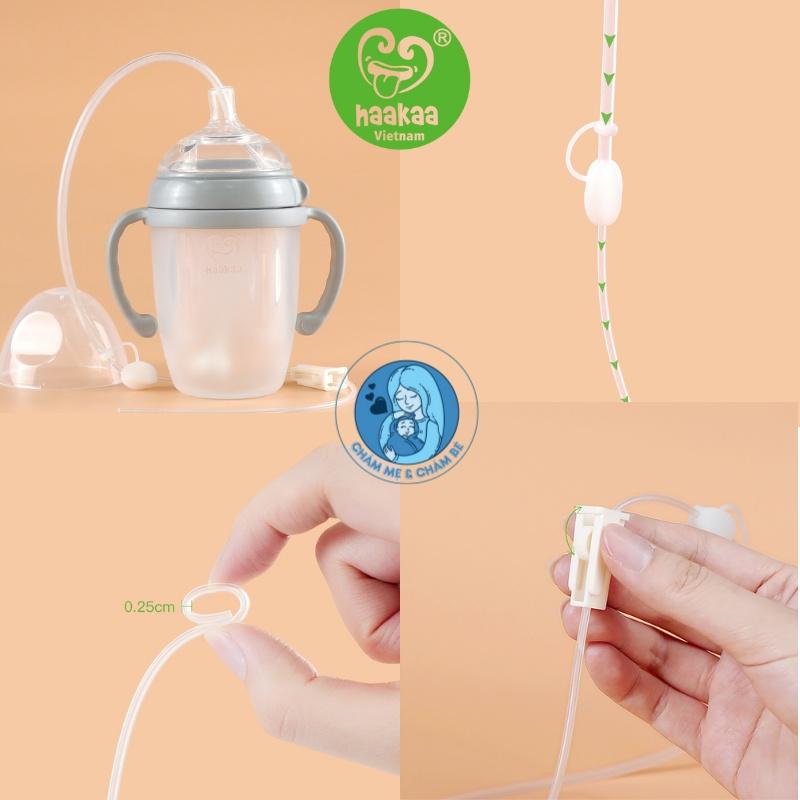 Combo Bình sữa silicone Gen.3 250ml và bộ ống hỗ trợ cho bé ti Haakaa