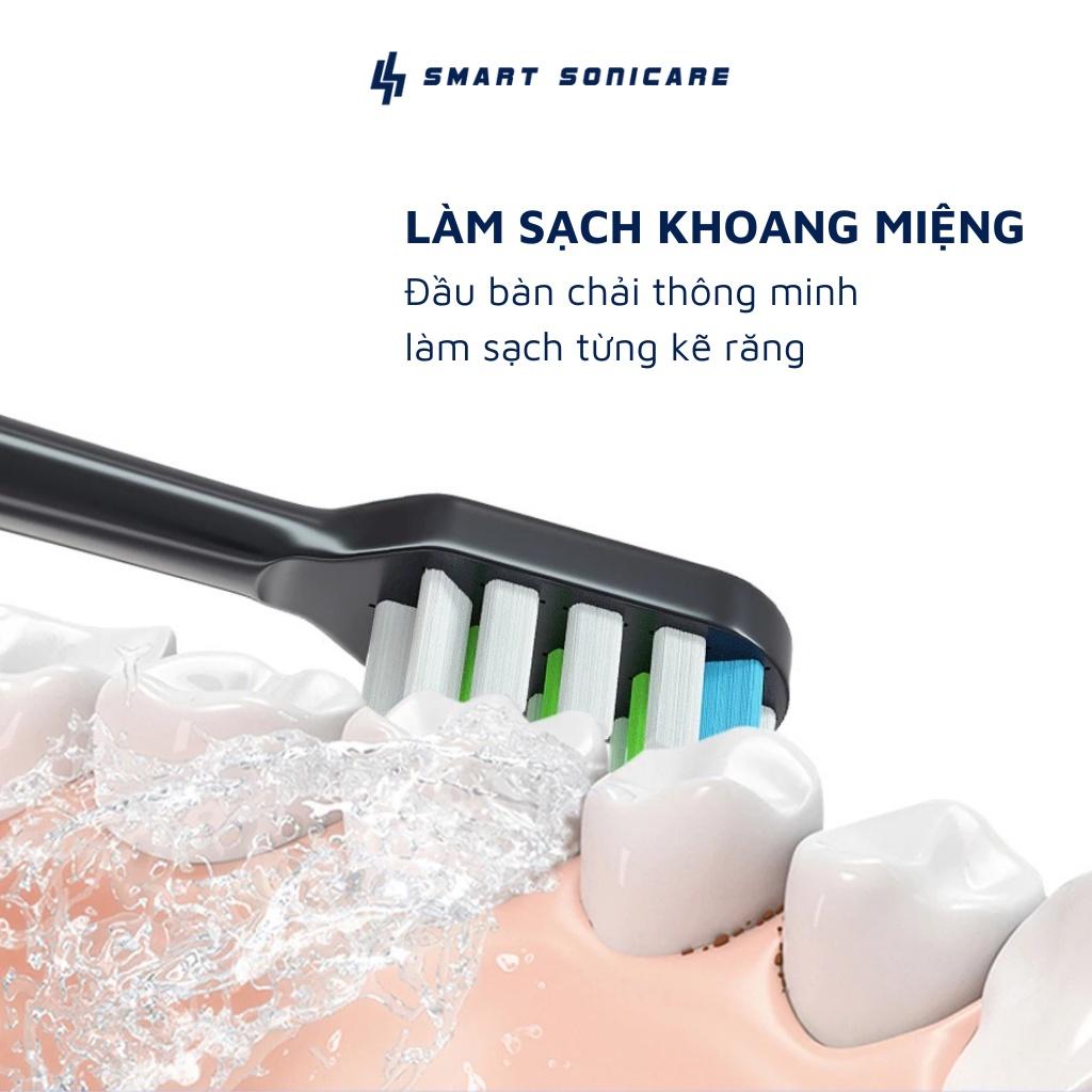 Đầu bàn chải thay thế cho bàn chải điện Smart Sonicare SS01- Đen-làm sạch mảng bám, diệt vi khuẩn