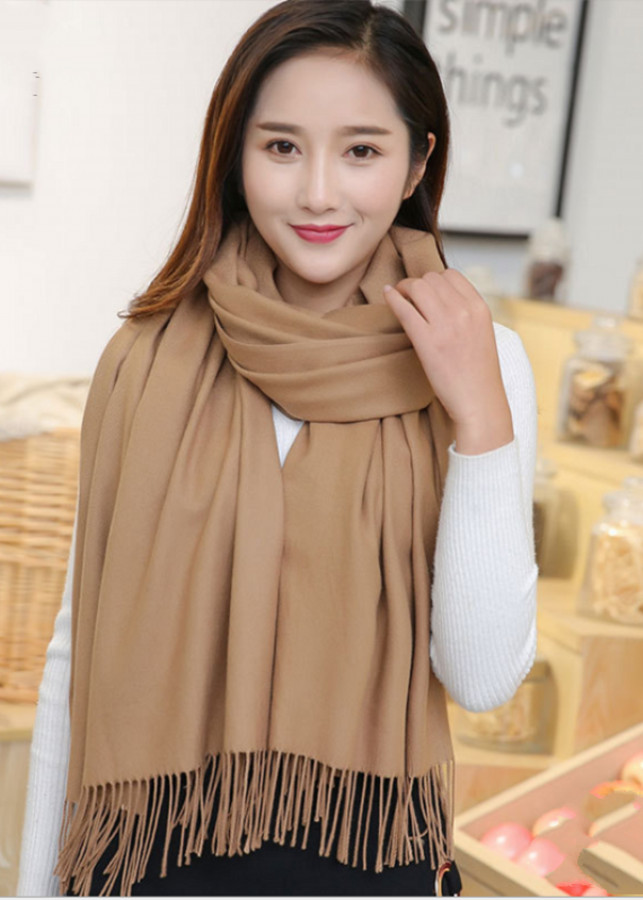 Khăn choàng cổ cashmere một màu 11