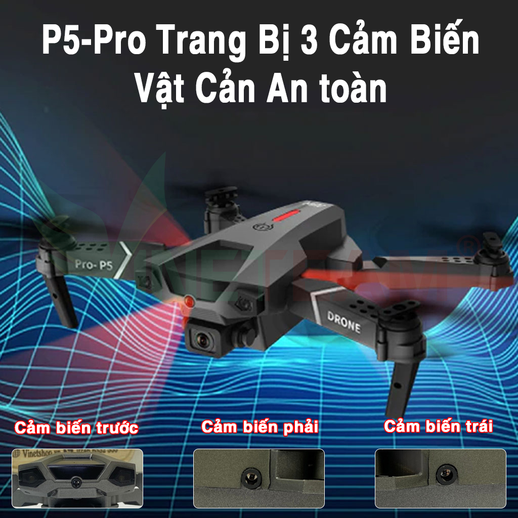 Máy Bay Điều Khiển Từ Xa Flycam P5 PRO Camera Kép Quadcopter UAV Với Bản Nâng Cấp 720P / 1080P / 4K HD FPV E88 Pro GPS WiFi Cảm Biến Chướng Ngại Vật