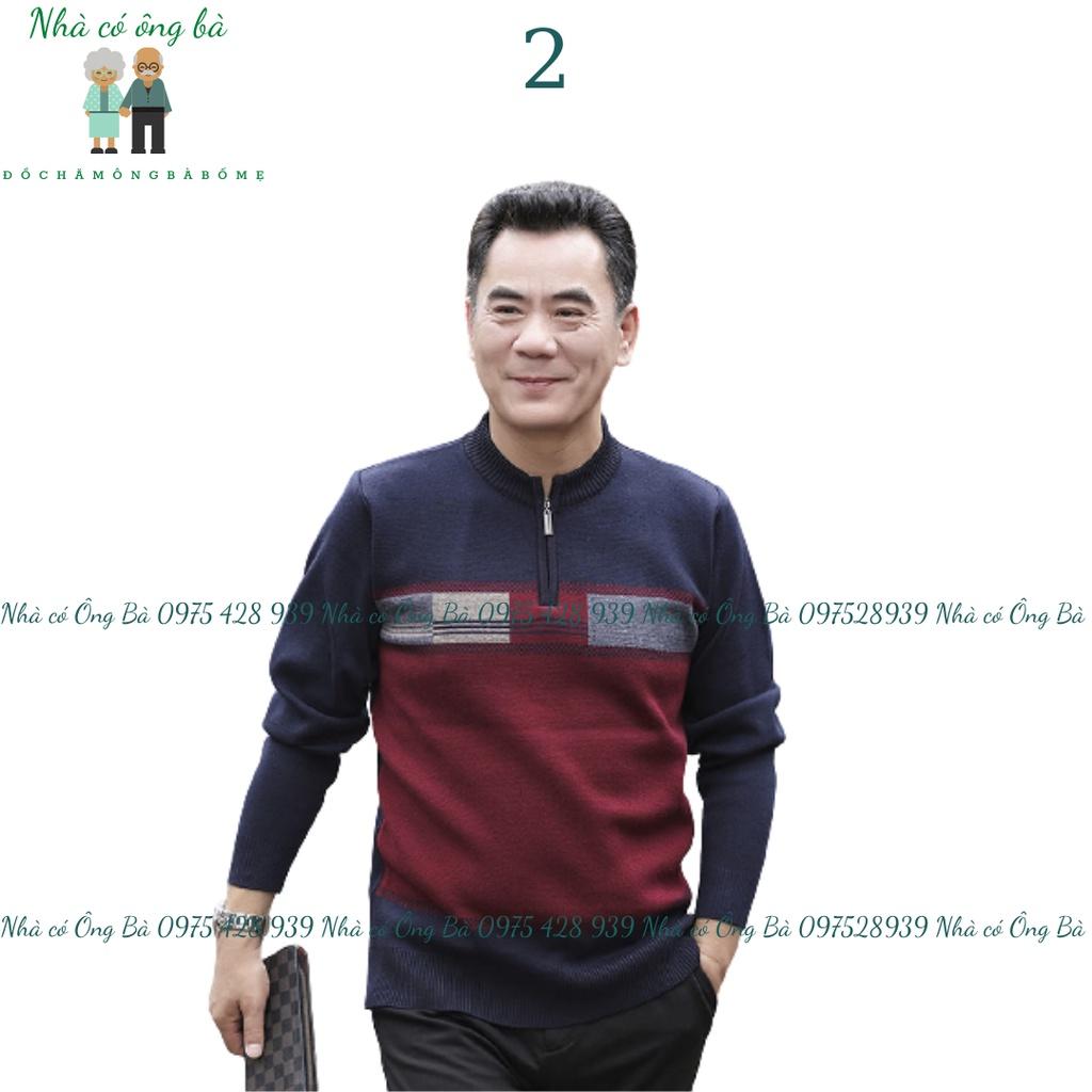 (LOẠI 1) Áo len cổ tròn có khóa dày dặn cho bố mùa đông, áo khoác mùa đông cho bố cho ông đồ trung niên mẫu mới hot 2022