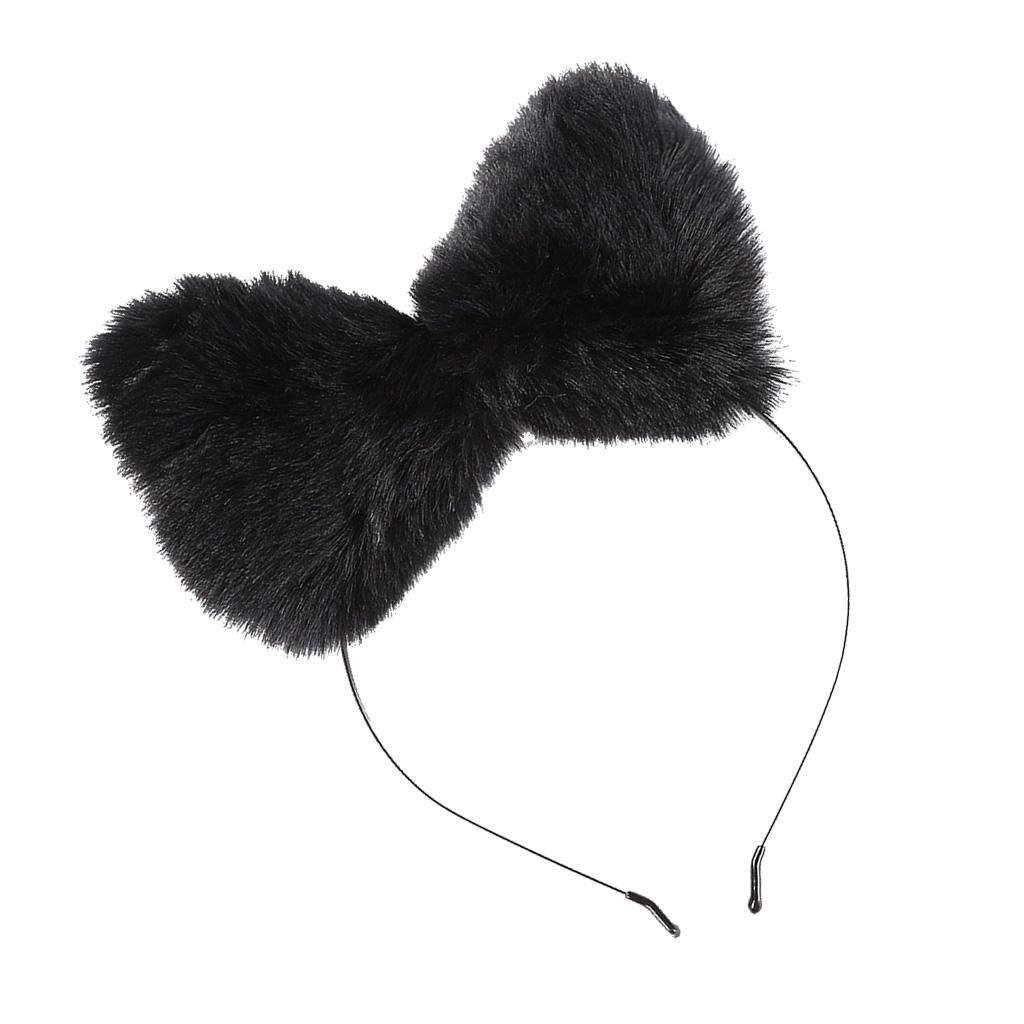 Cat Ears Hairband Hair Clip Accessories Plush Elastic Party Halloween Cosplay Costume