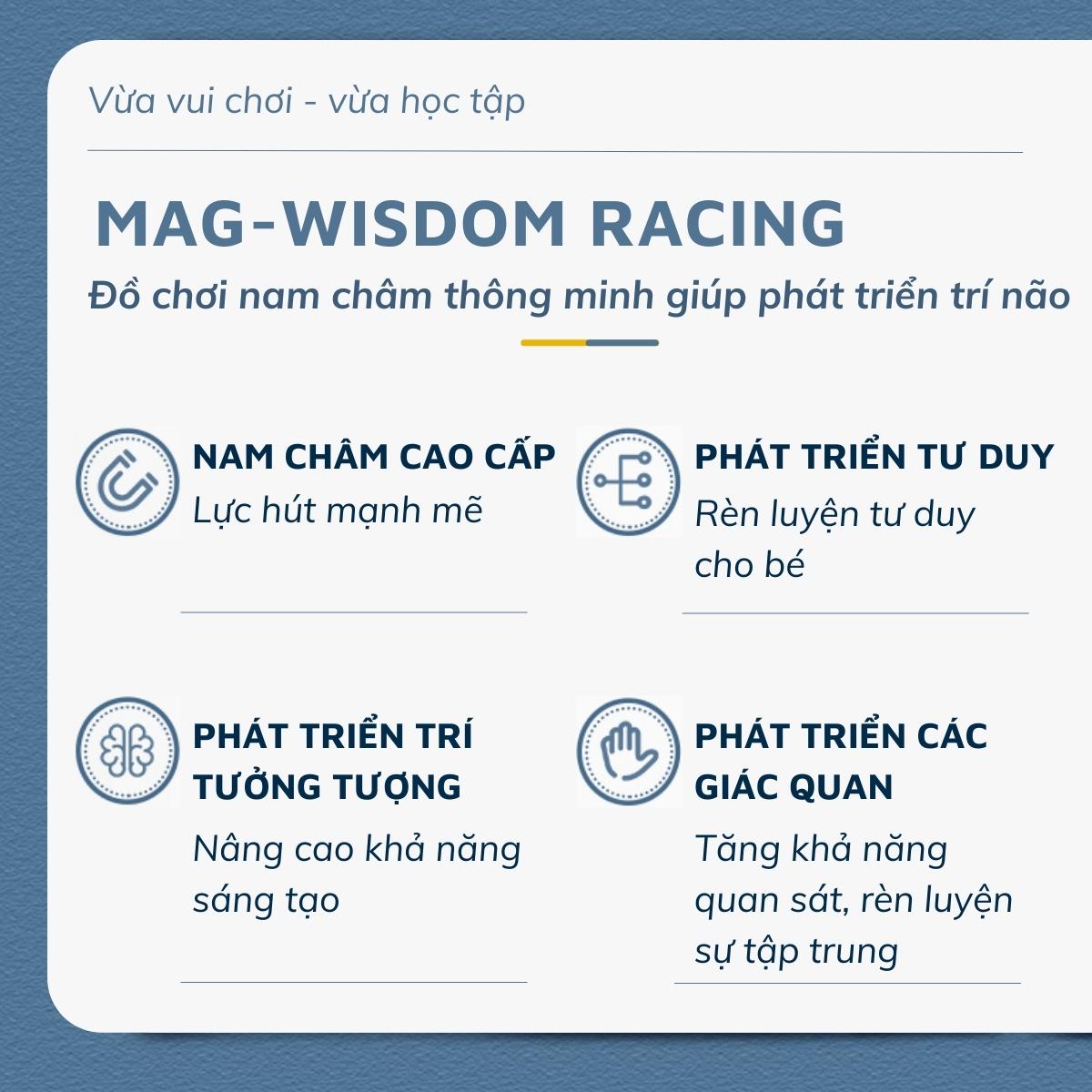 Đồ chơi xếp hình nam châm Mag-Wisdom Racing