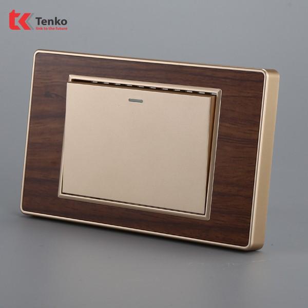 Công Tắc Vân Gỗ C6 - CÔNG TẮC Bo Viền Vàng Thương Hiệu Nhât Bản Chính Hãng Tenko TK-C6-01