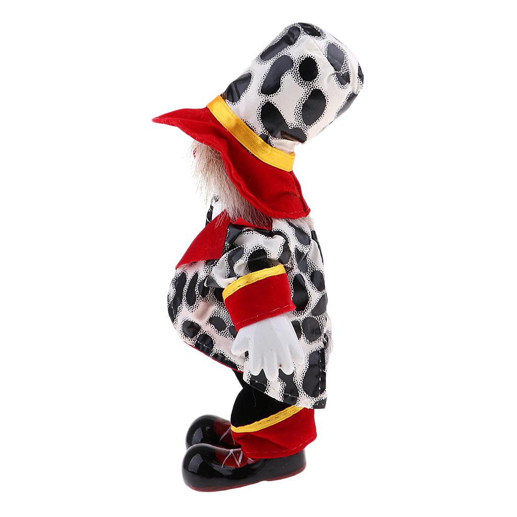 7inch Vintage Porcelain Clown Doll - can Sitting & Standing, Hand Painted Harlequin Doll Home Office Display Decoration,Valentin Gift
