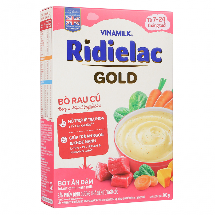 Bộ 2 Bột Ăn Dặm Vinamilk Ridielac Alpha Vị Bò Rau Củ