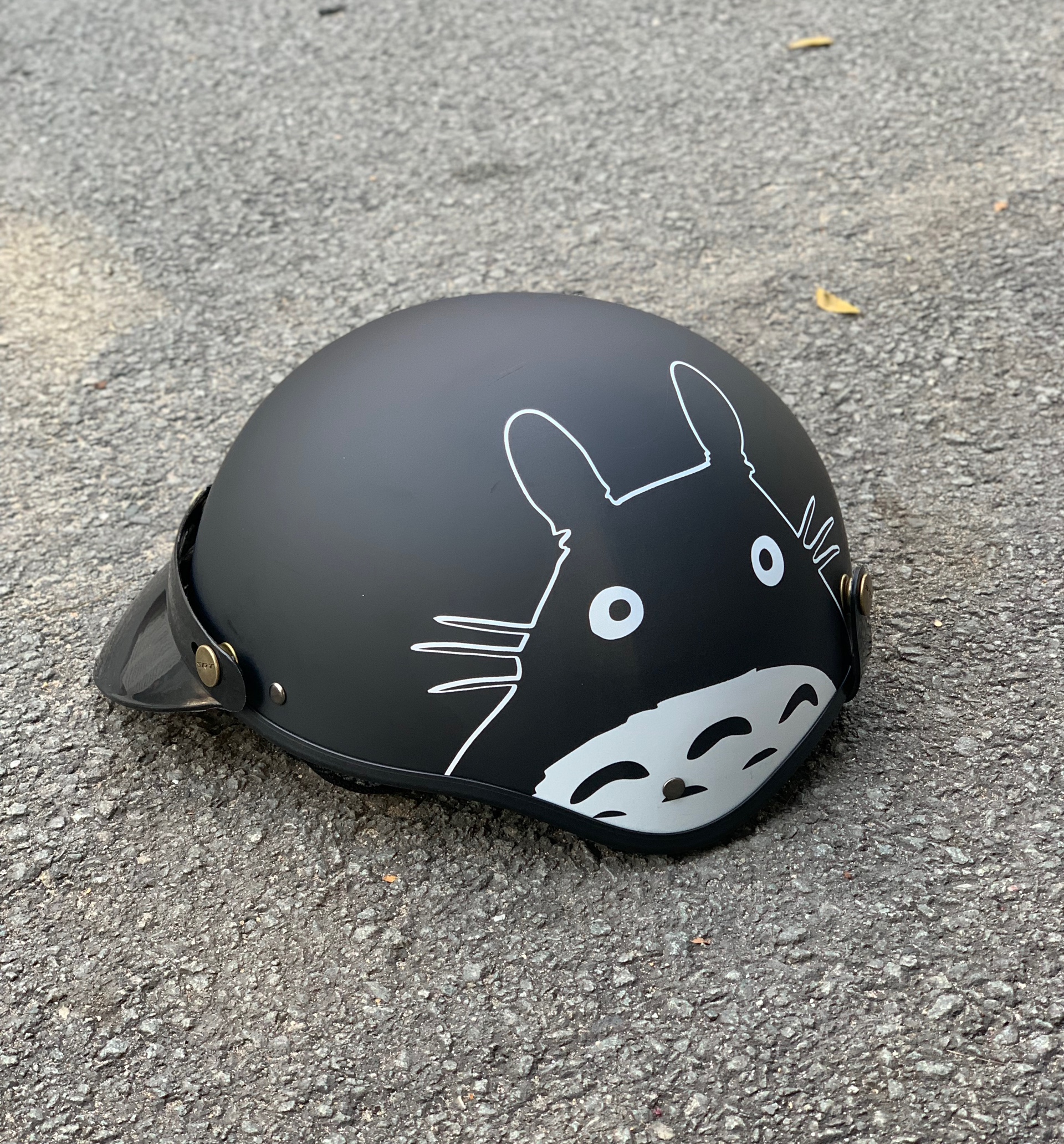 Mũ Bảo Hiểm 1/2 Đầu SRT Lồng Ép Cao Cấp Tem Hình Mèo Béo Totoro Dễ Thương