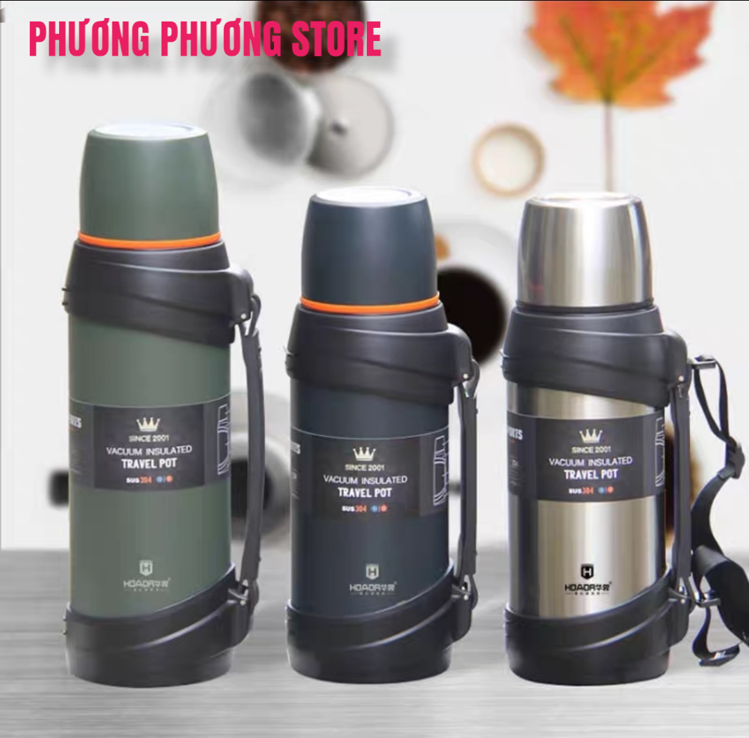 PHÍCH, BÌNH GIỮ NHIỆT GIỮ NÓNG LANH 48 H / PHÍCH, BÌNH GIỮ NHIỆT TRAVEL POT CÁCH NHIỆT 6 LỚP INOX 304 CAO CẤP DT 2.0 LÍT