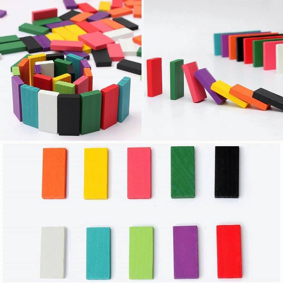 Đồ Chơi Gỗ DOMINO nhiều màu 100 chi tiết cho bé