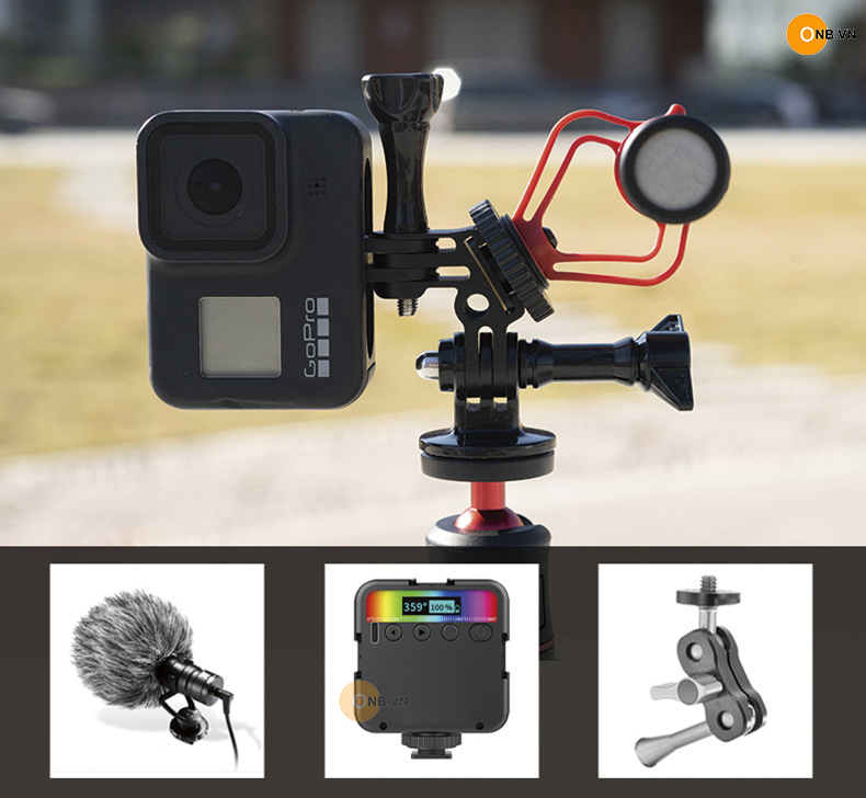 Gopro 11 10 9 Mount kim loại gắn dọc quay khung hình đứng Tiktok