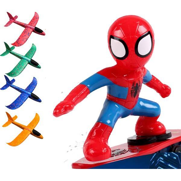Đồ chơi người nhện trượt ván cho bé tặng 1 máy bay xốp siêu hót  hay