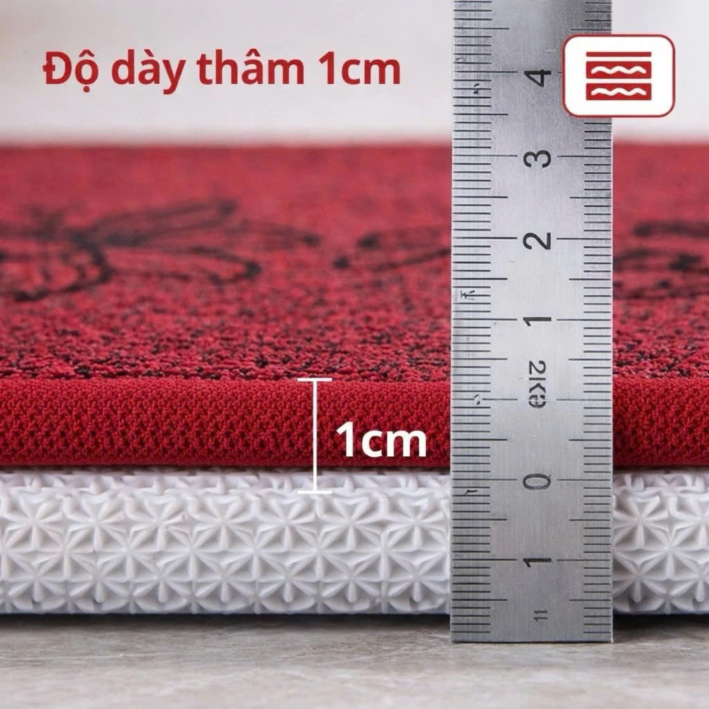 Thảm Lau Chân Siêu Thấm 60x40cm Đế Cao Su Chống Trượt - Thảm Chùi Chân Dày 1cm Dễ Vệ Sinh Cho Nhà Tắm, Cửa Ra Vào - HÀNG CHÍNH HÃNG MINIIN