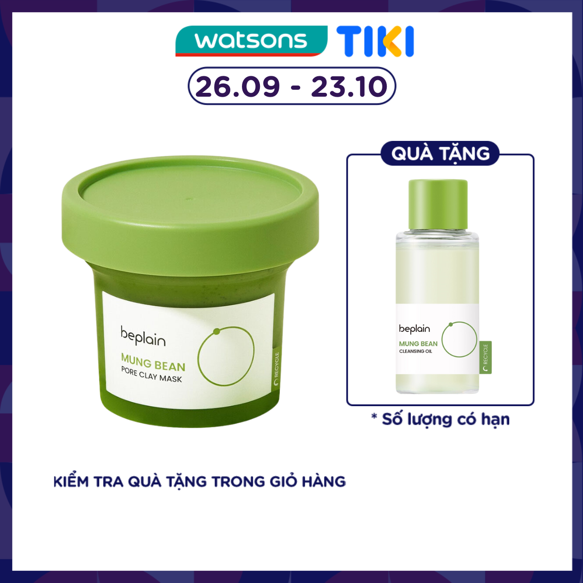 Mặt Nạ Đất Sét Beplain Mung Bean Pore Clay Mask 120ml