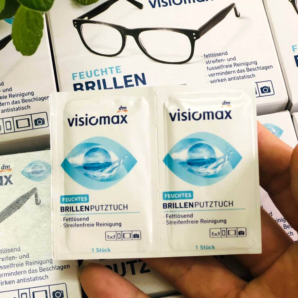 Khăn giấy lau kính Visiomax làm sạch kính mắt & màn hình Đức 52 tờ