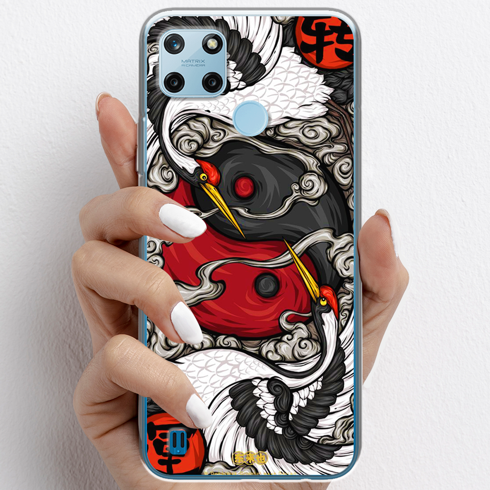 Ốp lưng cho Realme C25Y nhựa TPU mẫu Hạc âm dương