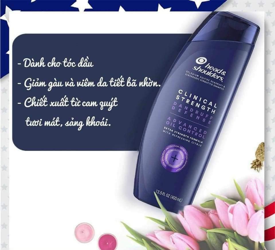 dầu gội Head &amp; Shoulders Citrus Advanced Oil Control (MÀU TÍM) - Gàu và giúp kiểm soát dầu 400ml