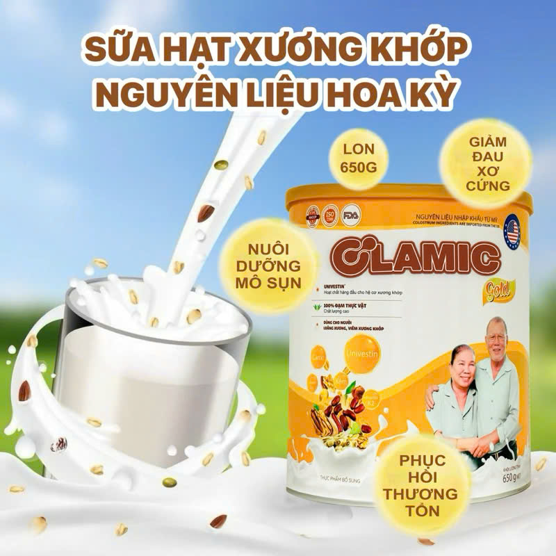 Sữa Hạt Xương Khớp Olamic Gold Lon 650g - Hỗ Trợ Xương Khớp Chắc Khoẻ, Bổ Sung Dinh Dưỡng, Tốt Cho Sức Khỏe