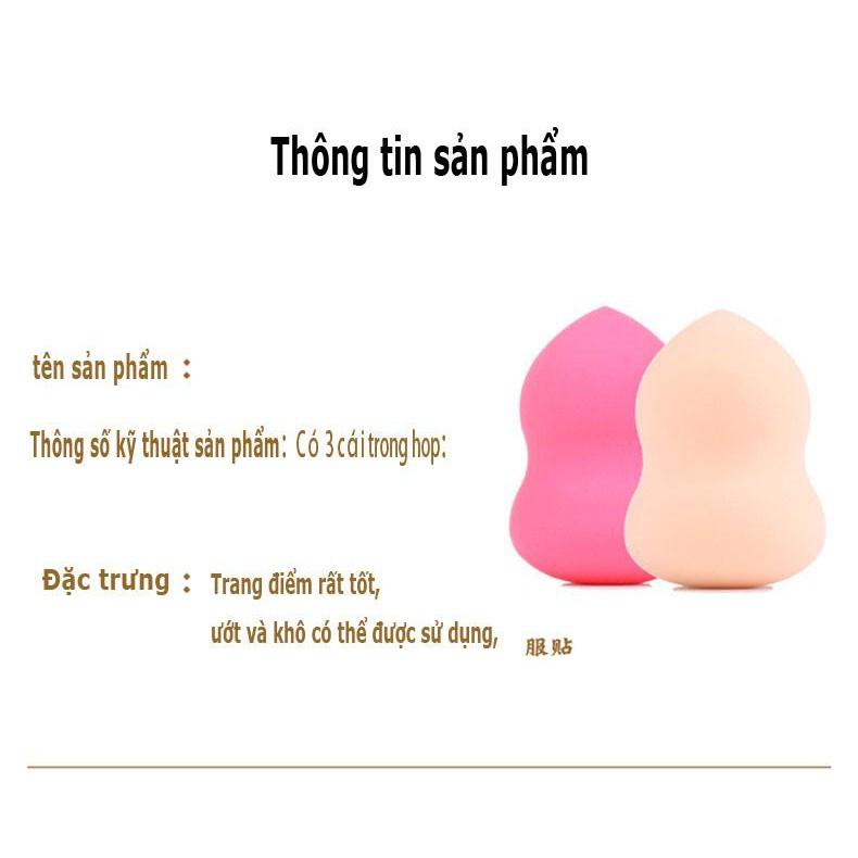 BÔNG MÚT TRANG ĐIỂM TÁN KEM NỀN SIÊU MỀM MỊN, DỄ SỬ DỤNG HÌNH HỒ LO, GIỌT NƯỚC COMBO 3 BÔNG