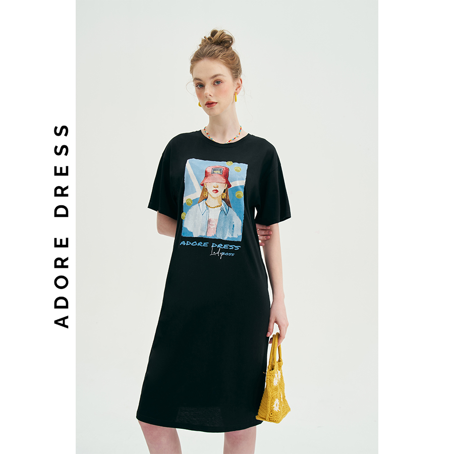 Đầm Cotton/polo dresses casual style cotton đen 313DR5002  ADORE DRESS