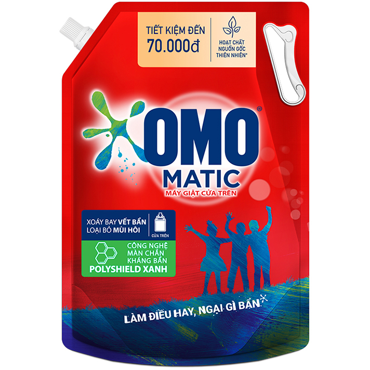 Túi Nước Giặt Omo Matic Cho Máy Giặt Cửa Trên Xoáy Bay Vết Bẩn Sạch Bẩn Khử Mùi Toàn Diện 3.1Kg