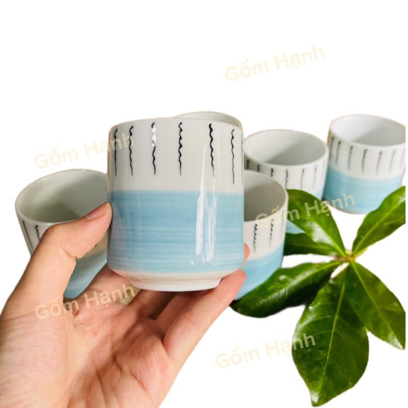 Cốc ly gốm sứ uống nước - Ly sứ kute uống cafe hoạ tiết đẹp dễ thương dung tích 200ml - Gốm Hạnh Bát tràng