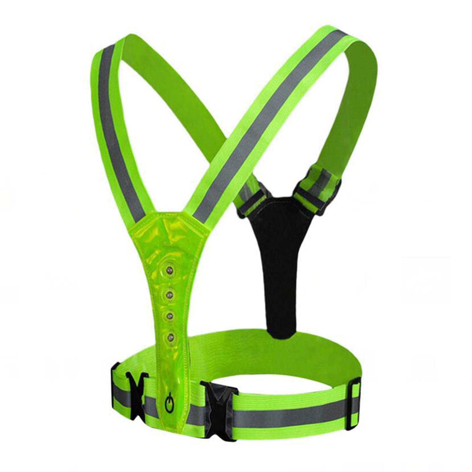 Reflective Vest Running Gear, Running Lights for Runners, USB Rechargeable Adjustable Safety Vest for Men Women, LED Light Up Vest