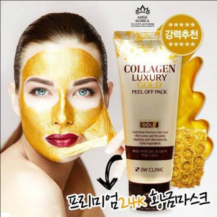 Mặt Nạ Vàng 3W Clinic Collagen Luxury Gold Peel Off Pack 100g