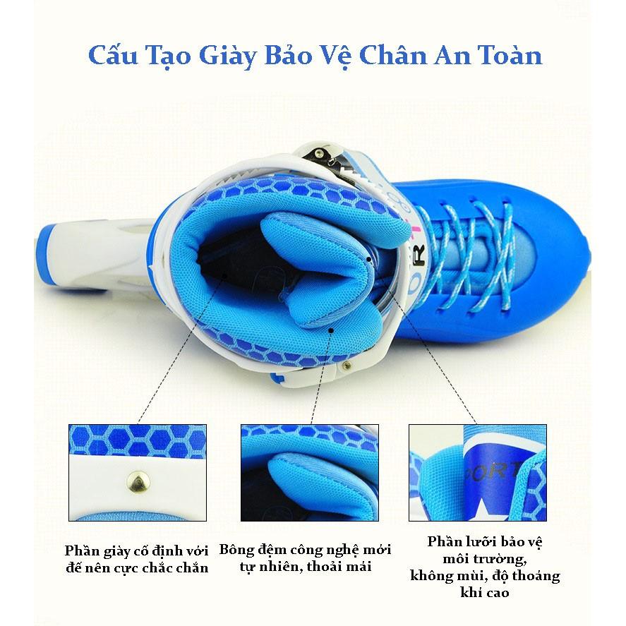 giày trượt patin trẻ em,Giày Patin trẻ em tặng mũ và đồ bảo hộ (5 đến 14 tuổi) - Bảo hành úy tín 1 đổi 1