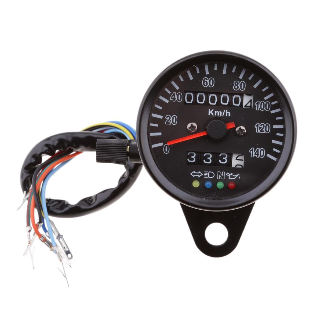 Universal Motorcycle LCD RPM Digital Display Odometer Speedometer 4 LED Light