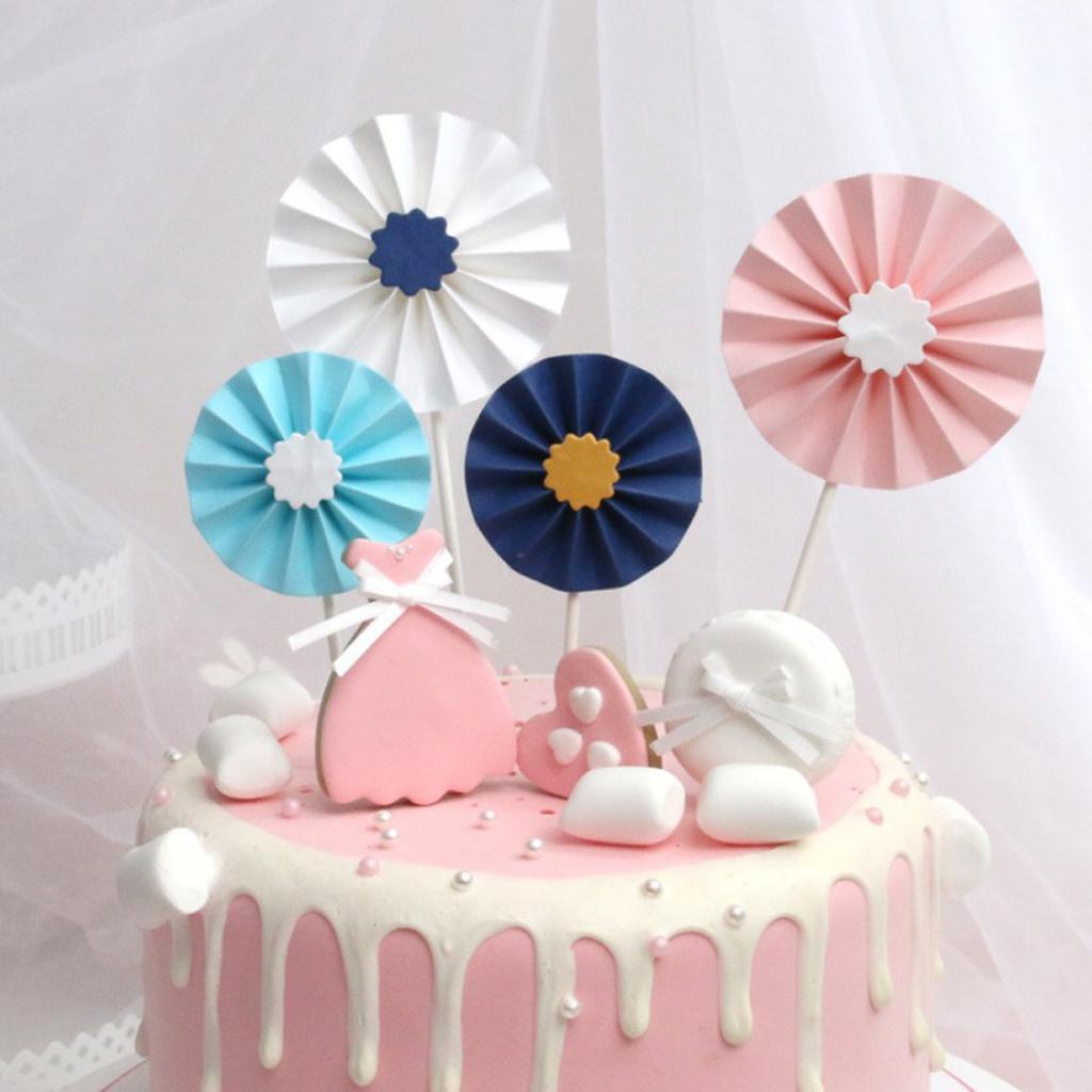 4 Pieces Lovely Sunflower Cake Toppers Kids Birthday Party Cake Decorations