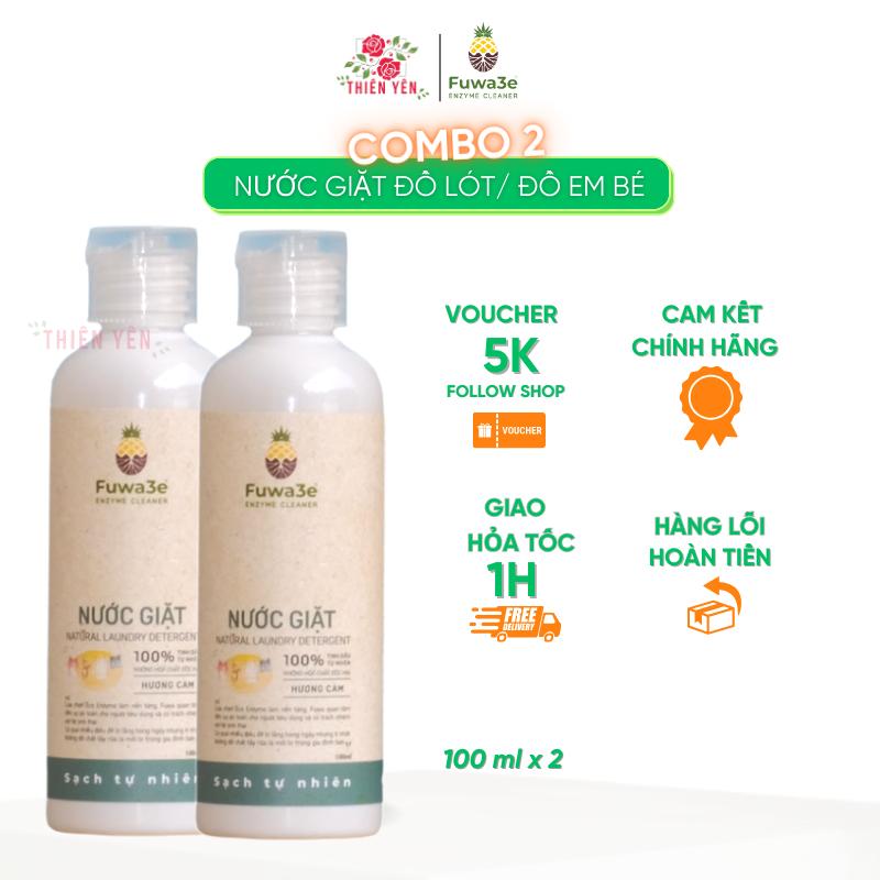 [ Nước giặt Fuwa3e size mini du lịch 100ml ] an toàn giặt quần lót và giặt đồ trẻ em