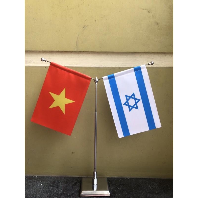 Cờ để bàn đế inox vuông