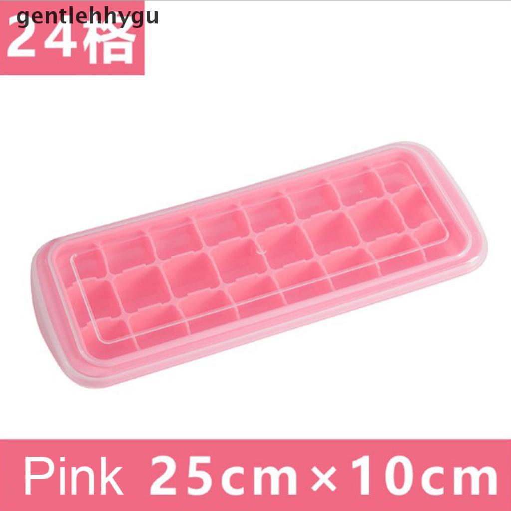 Khay Làm Đá Viên 24 / 36 Ngăn Bằng Silicone Cấp Thực Phẩm Kèm Nắp Diy