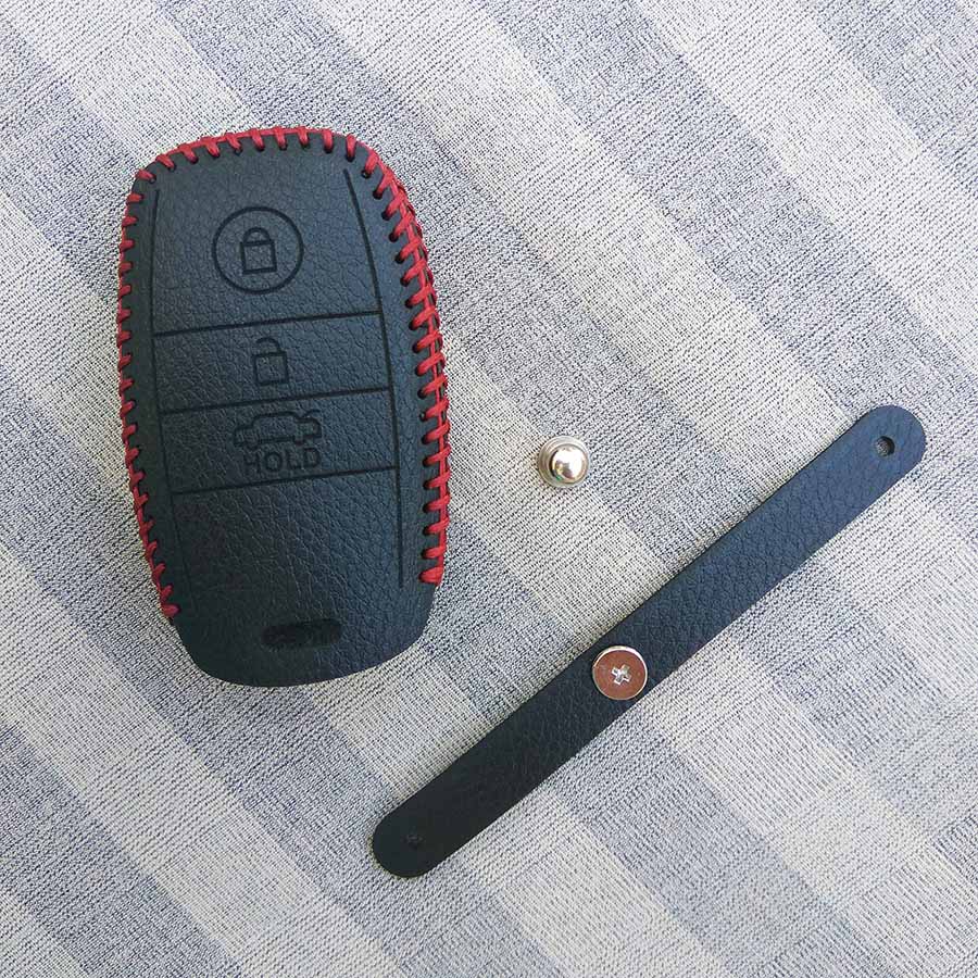 Bao da 3 nút dùng cho chìa smartkey xe hơi Kia