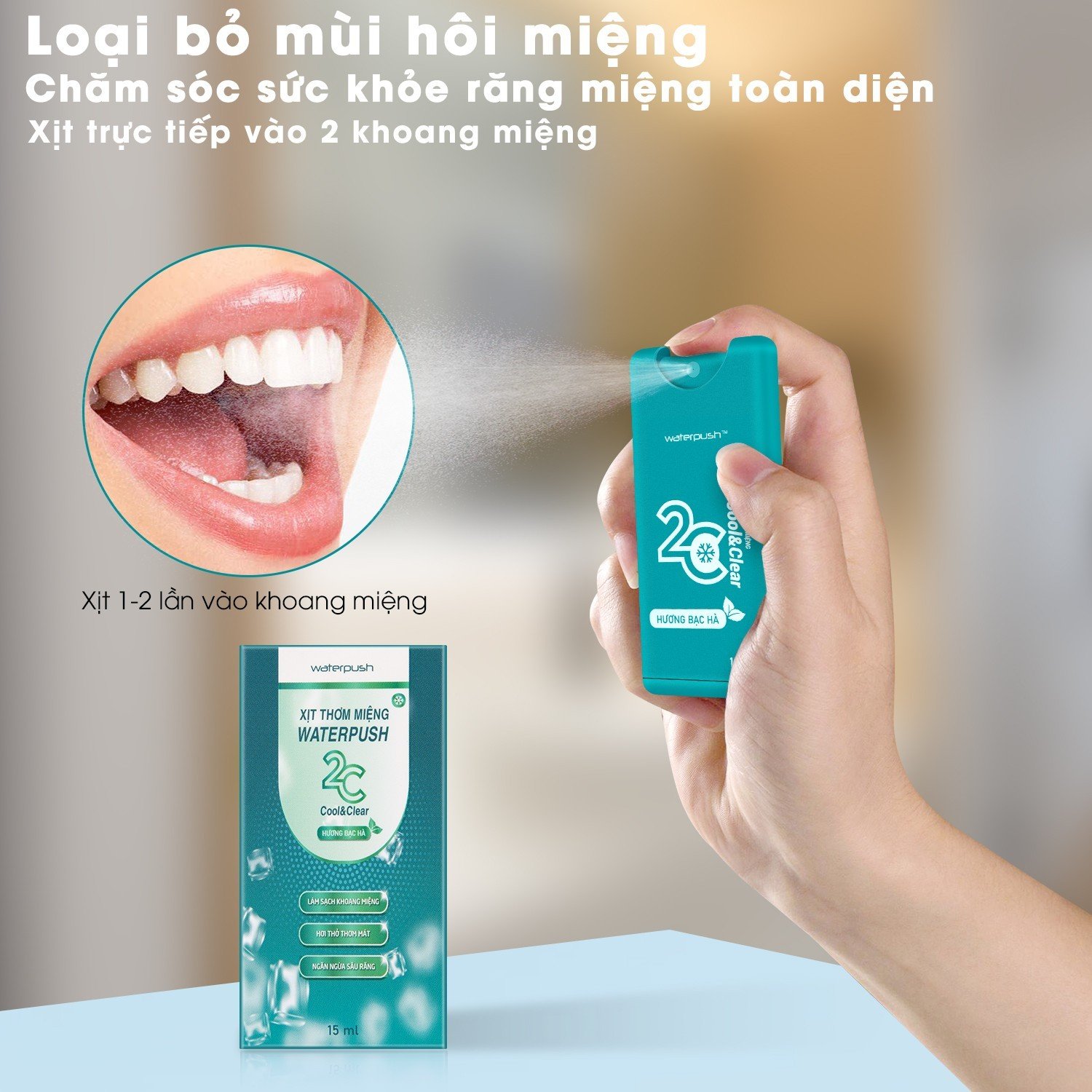 Xịt Thơm Miệng WaterPush 2C 15ml