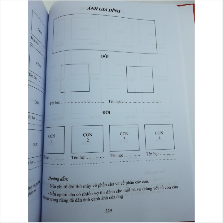 Sách Sổ Tay Ghi Chép Gia Phả Dòng Tộc - Phong Tục Thờ Cúng Tổ Tiên Của Người Việt - V2239D